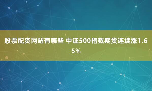 股票配资网站有哪些 中证500指数期货连续涨1.65%
