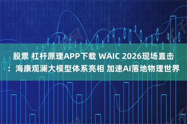 股票 杠杆原理APP下载 WAIC 2026现场直击：海康观澜大模型体系亮相 加速AI落地物理世界